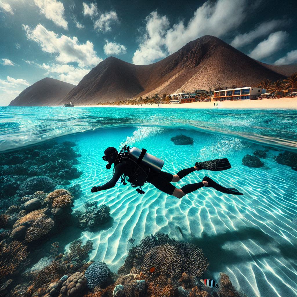Scuba Diving in the Crystal Clear Waters of Minitas Beach